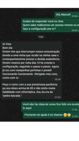 Print de depoimento — produto maravilhoso