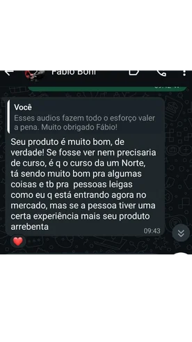 Print de depoimento — melhor ferramenta